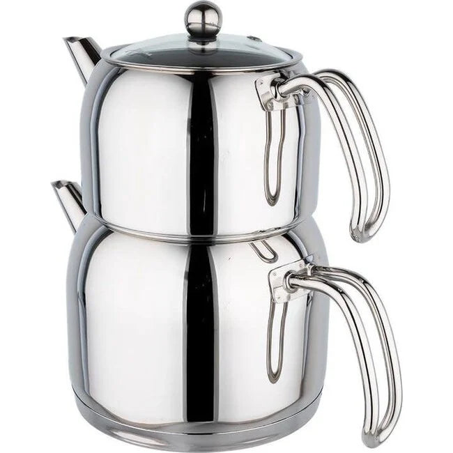 Almina Metalen Theepot Set 1,0L & 2,0L – 2-delig – Elegant & Warmtebehoud