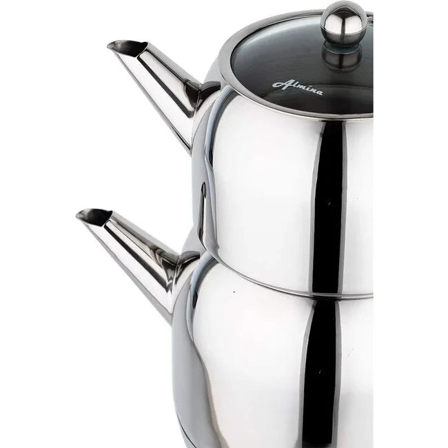 Almina Metalen Theepot Set 1,0L & 2,0L – 2-delig – Elegant & Warmtebehoud