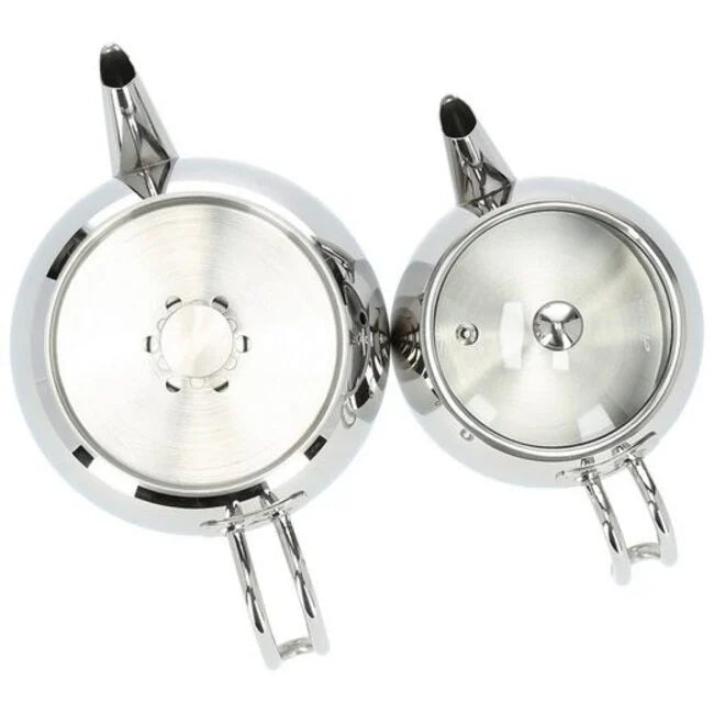Almina Theepot Set van 2 – Metalen Theepotten 1,5L & 3,0L – Uitstekend Warmtebehoud